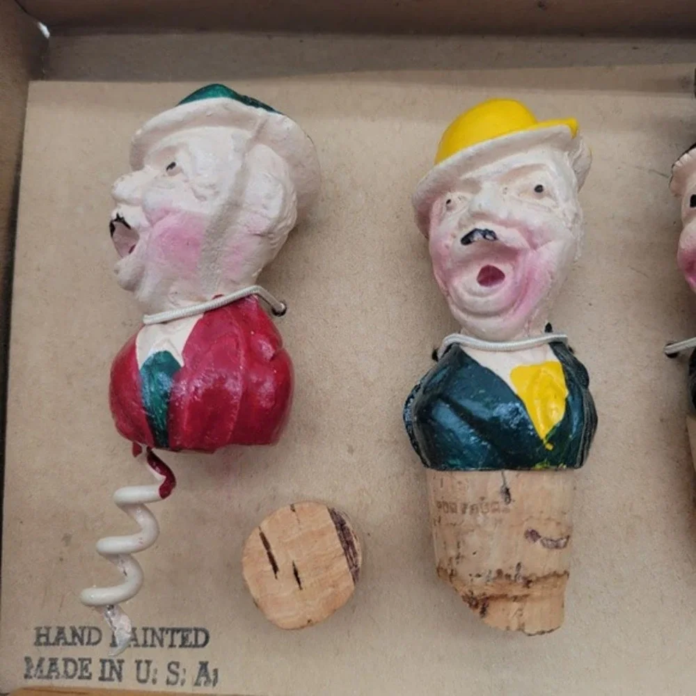 Vintage Folk Art Barbershop Quartet Bottle‎ Bar Accessories